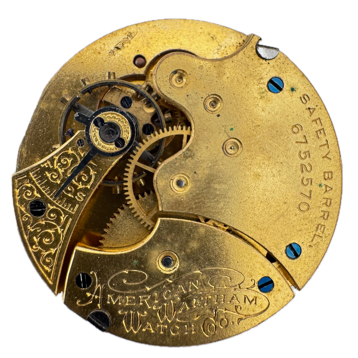 Antique 6s 1898 Waltham 7j Mechanical Hunter Pocket Watch Movement J USA