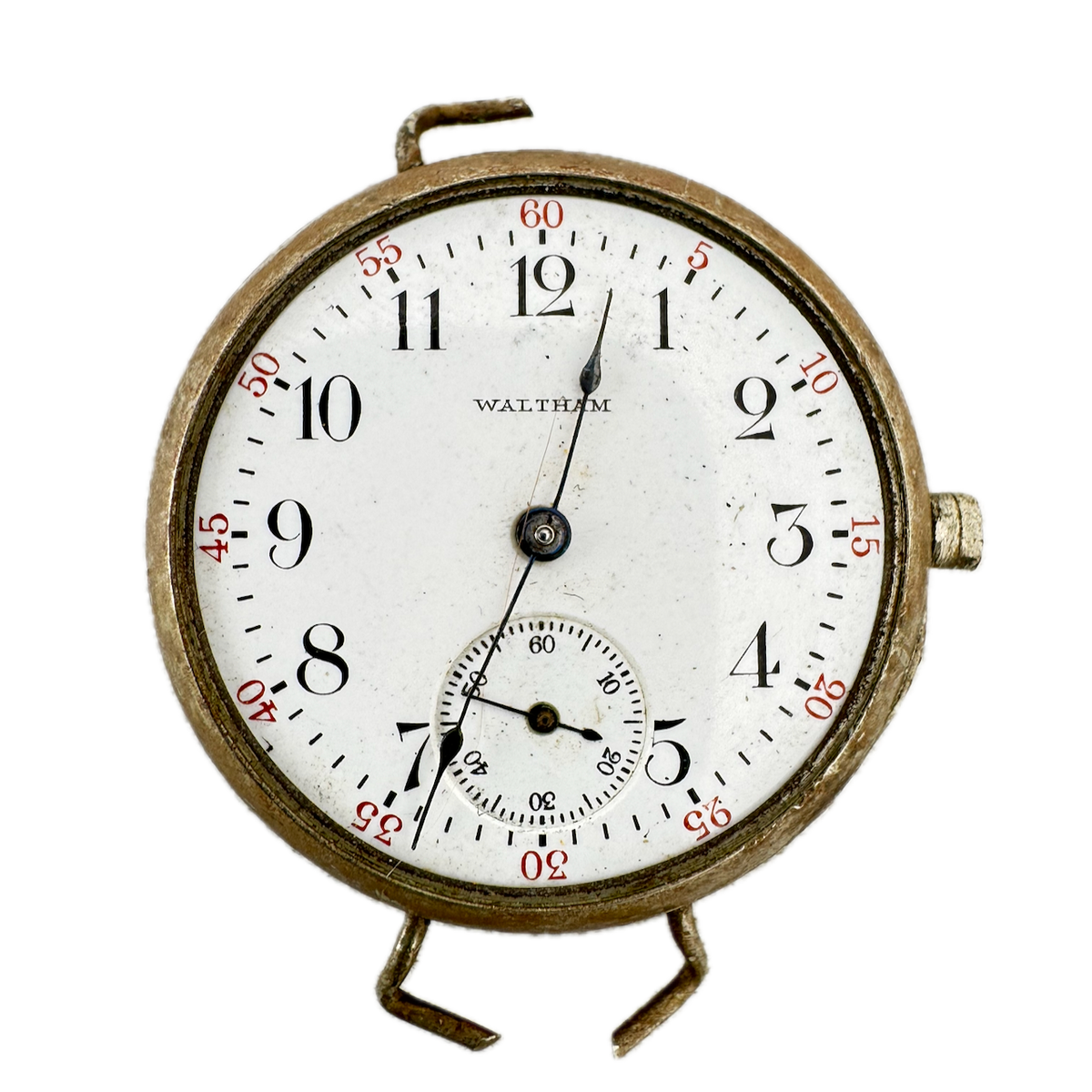Vintage 32.5mm Waltham Men's Mechanical Wristwatch USA Silverode Broken Lugs