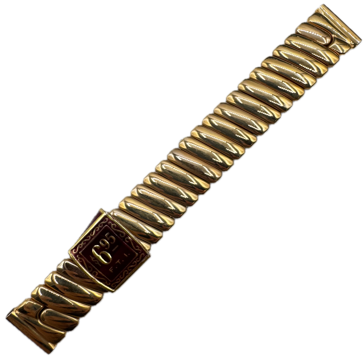 Vintage 15.5mm Hadley Men's Wristwatch Band Steel & 12k GF Stretch USA