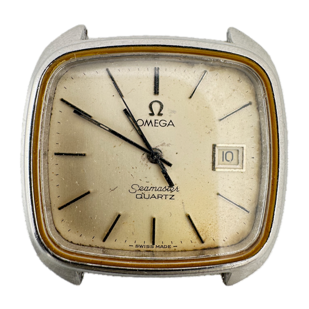 Vintage 35mm Omega 196.0133 Seamaster Men's Quartz Wristwatch 1342 Swiss Steel