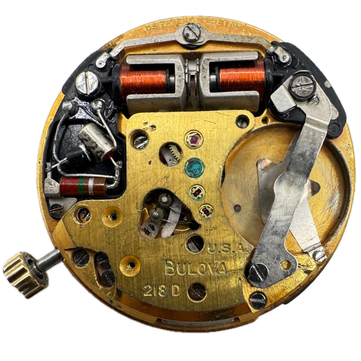 Vintage Accutron Silver Sunburst Tuning Fork Men's Wristwatch Movement 218