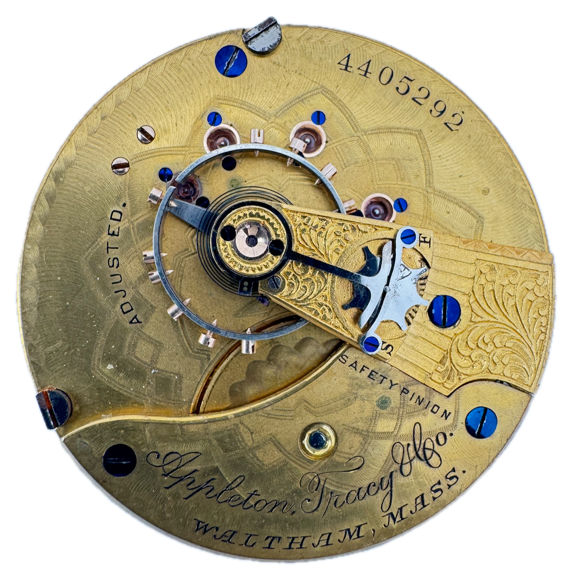 Antique 18s 1890 Appleton Tracy & Co. Multicolor Hunter Pocket Watch Movement