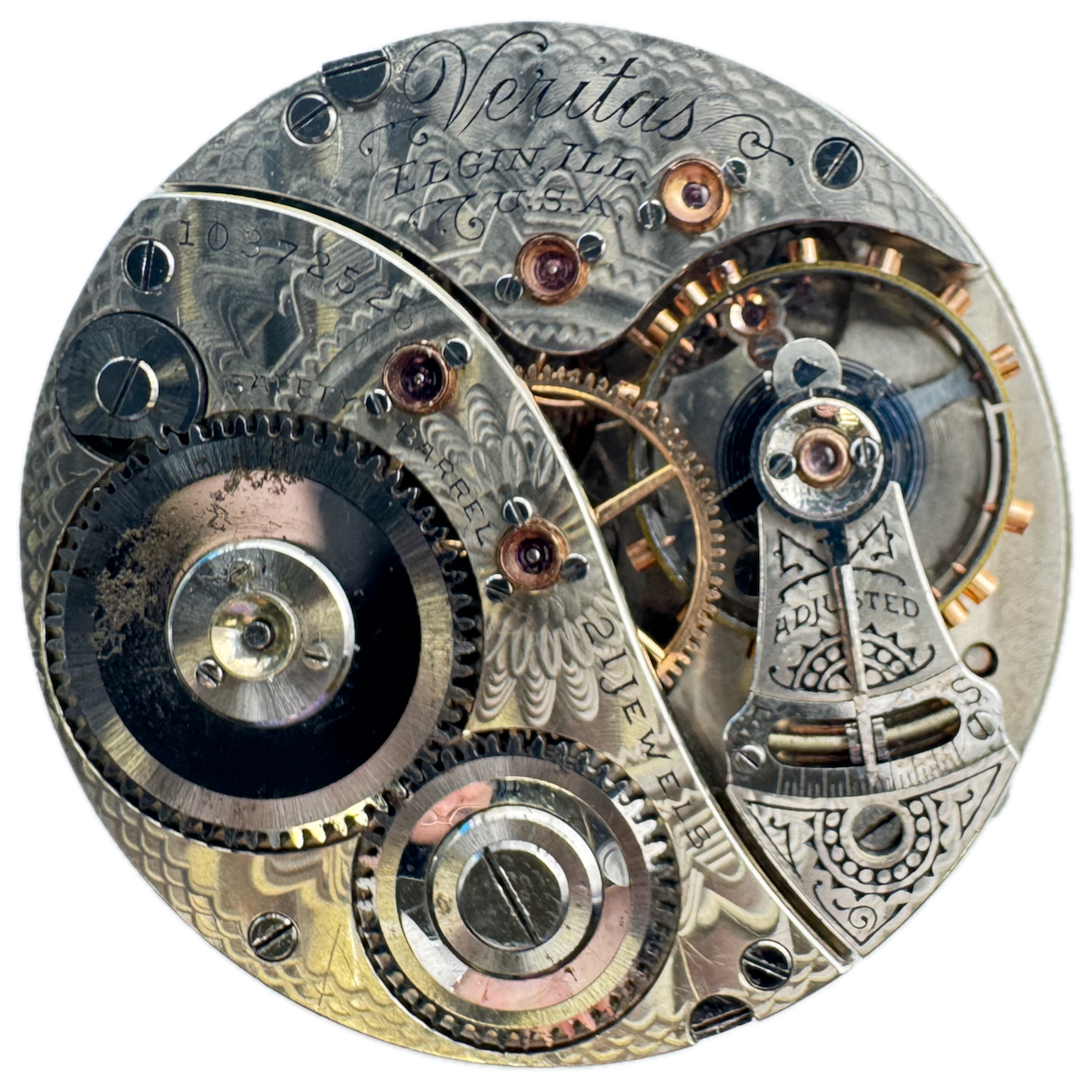 Antique 18s 1904 Elgin Veritas Railroad Class A Pocket Watch Movement 239 USA