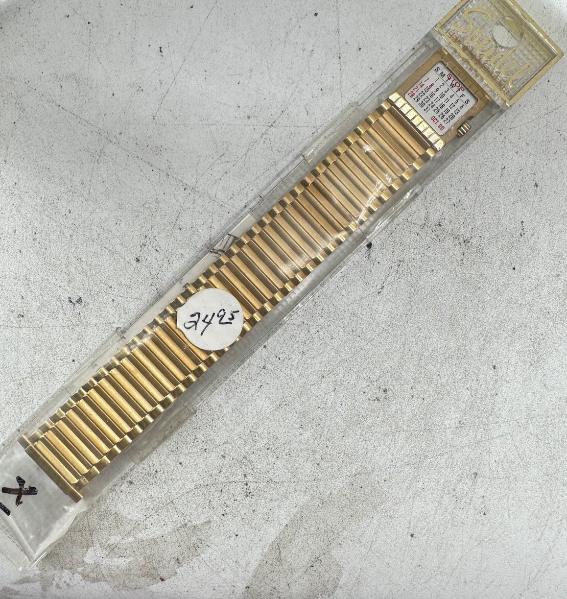 Vintage 22.5mm Speidel Men's Wristwatch Band Gold FIlled Timeband Calendar NOS