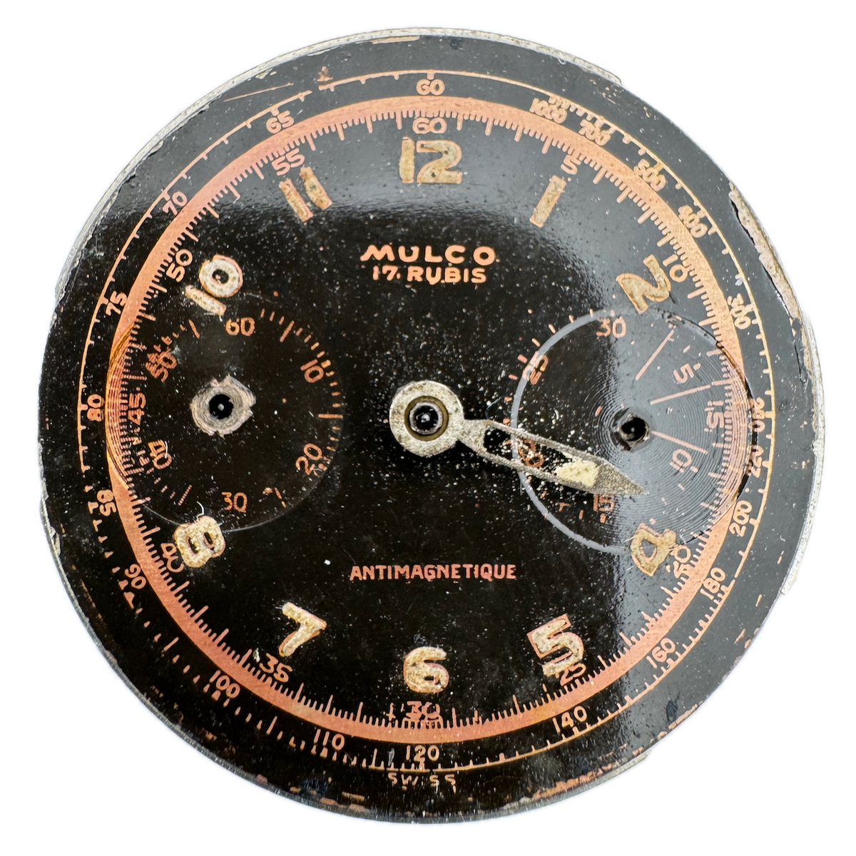 Vintage 33mm Mulco Chronograph Men's Wristwatch Movement Venus Swiss fRepair