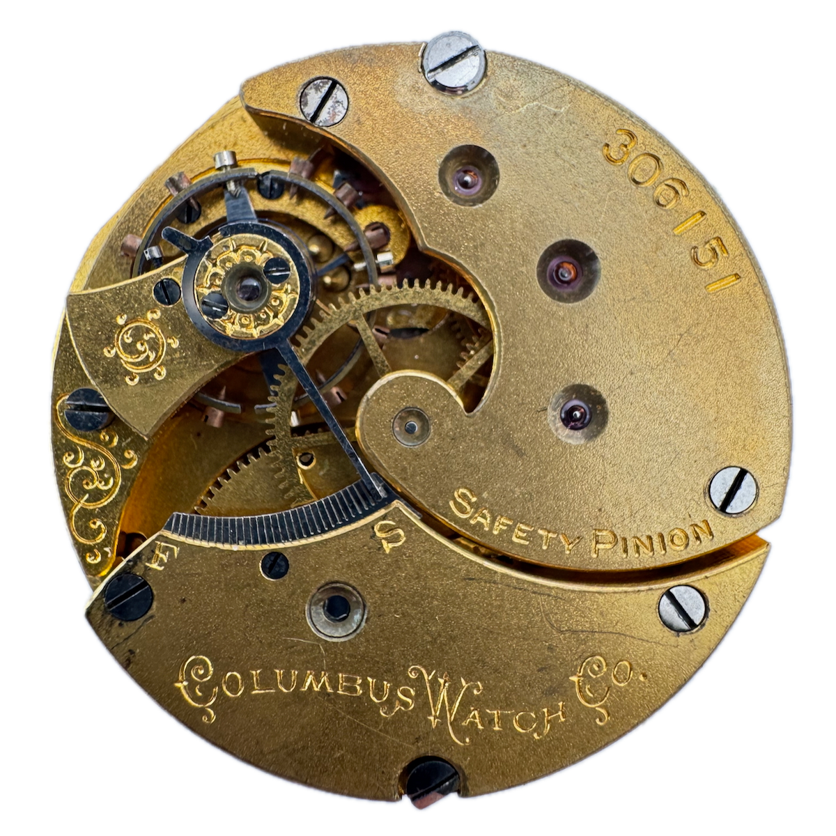 Antique 6s 1894 Columbus 11 Jewel Mechanical Hunter Pocket Watch Movement USA