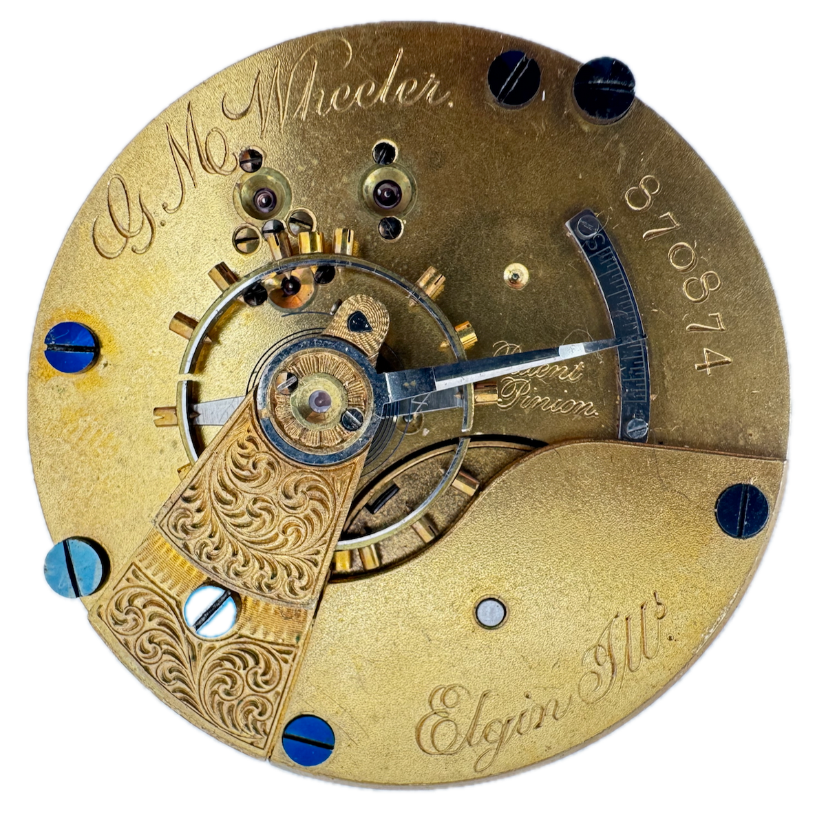 Antique 18s Elgin G.M. Wheeler 13j Mechanical Hunter Pocket Watch Movement 82