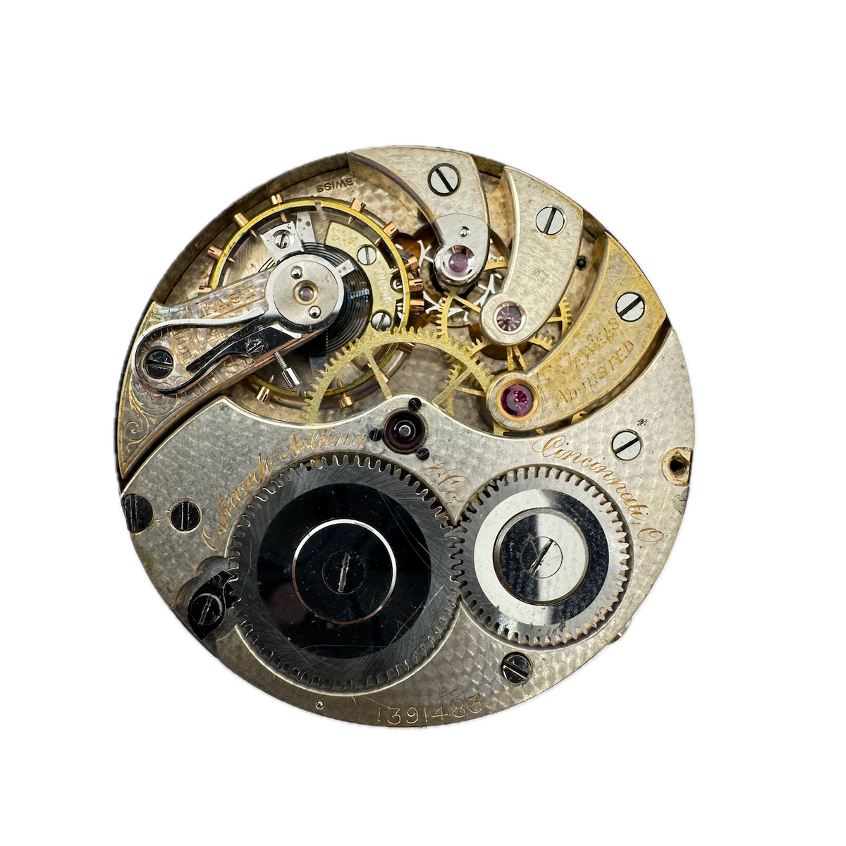 Antique 43mm Omega Oskamp & Nolting 17 Jewel Mechanical Pocket Watch Movement