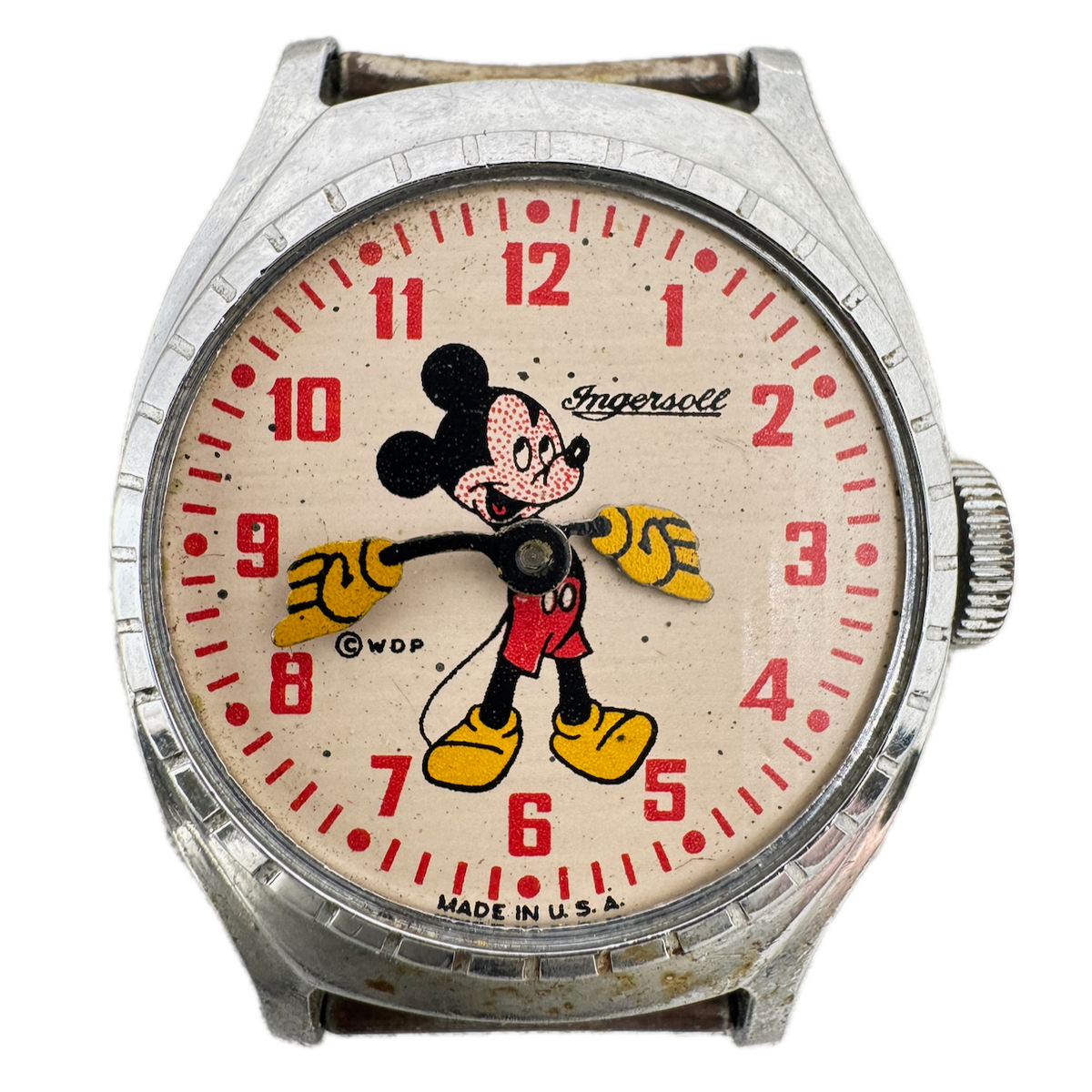 Vintage 29mm 1949 Ingersoll Mickey Mouse Men's Mechanical Wristwatch USA