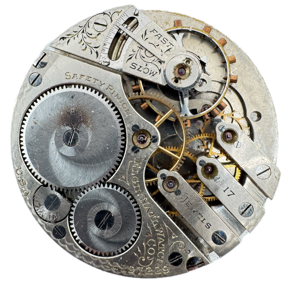 Antique 16s 1906 Elgin 17 Jewel Mechanical Hunter Pocket Watch Movement 339 USA
