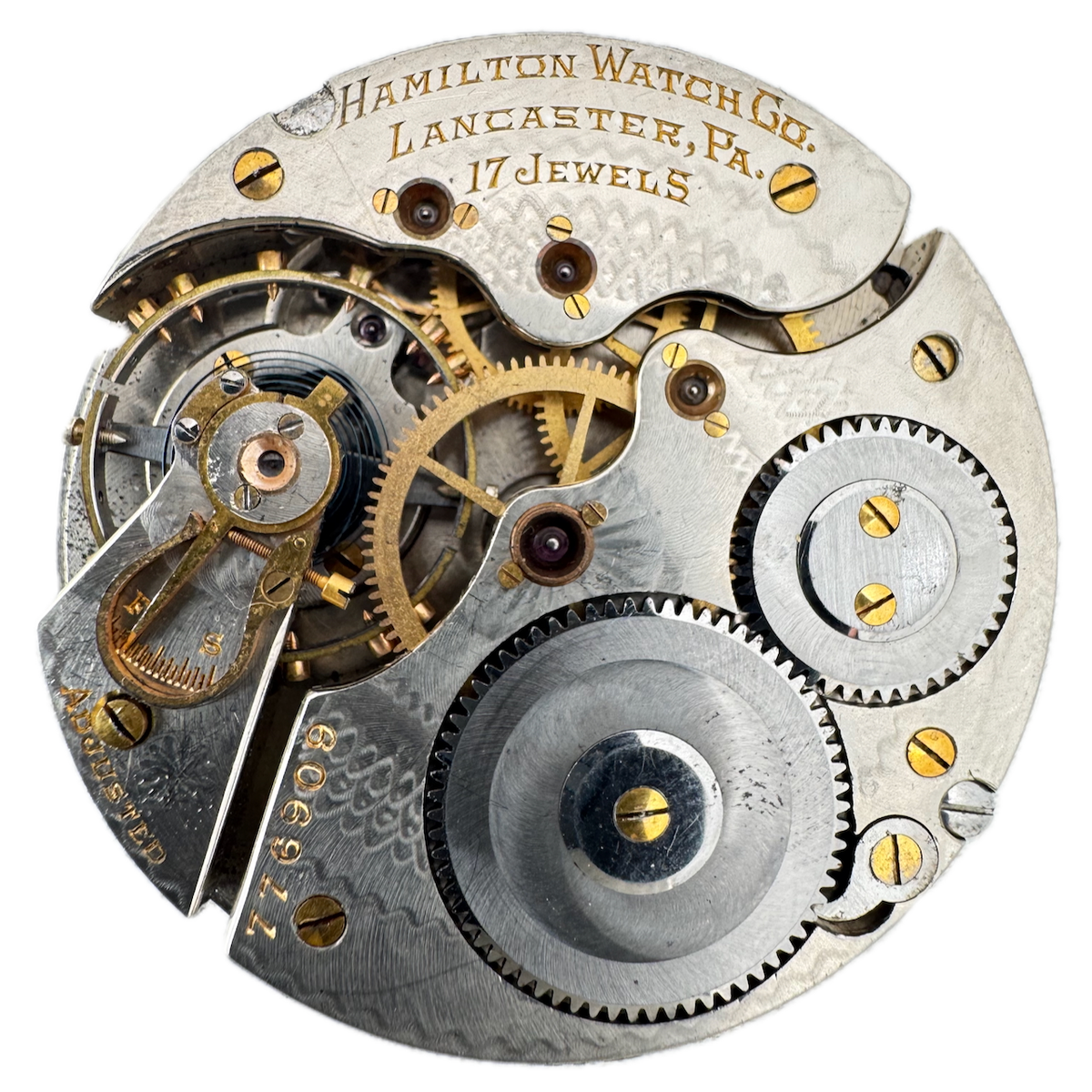 Antique 16s 1910 Hamilton 17j Mechanical Hunter Pocket Watch Movement 975 USA