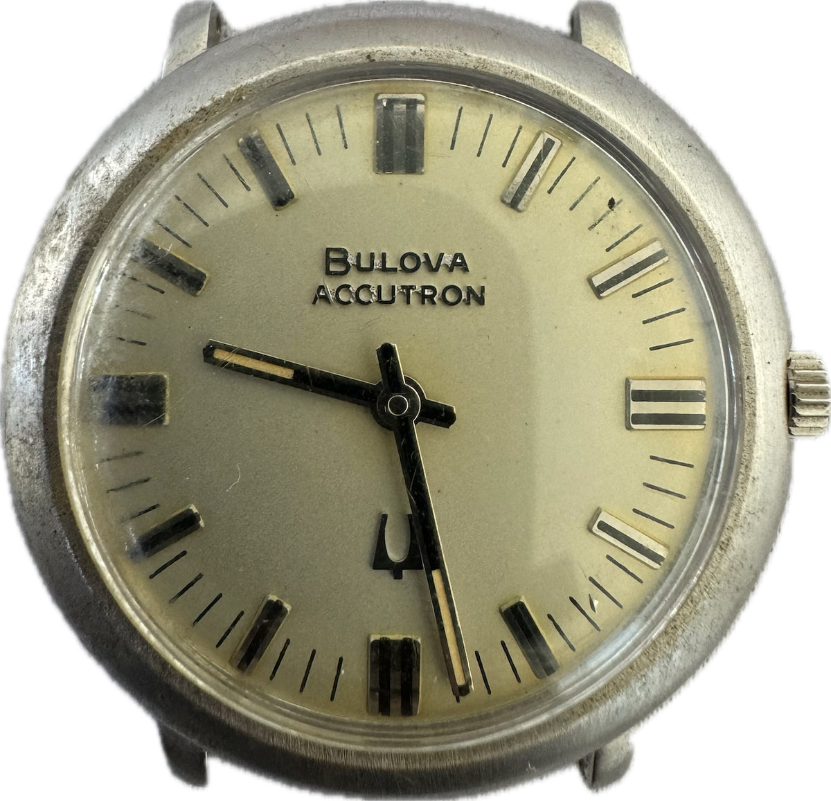 Vintage Bulova Accutron Men's Tuning Fork Wristwatch 221 USA White Gold Plated