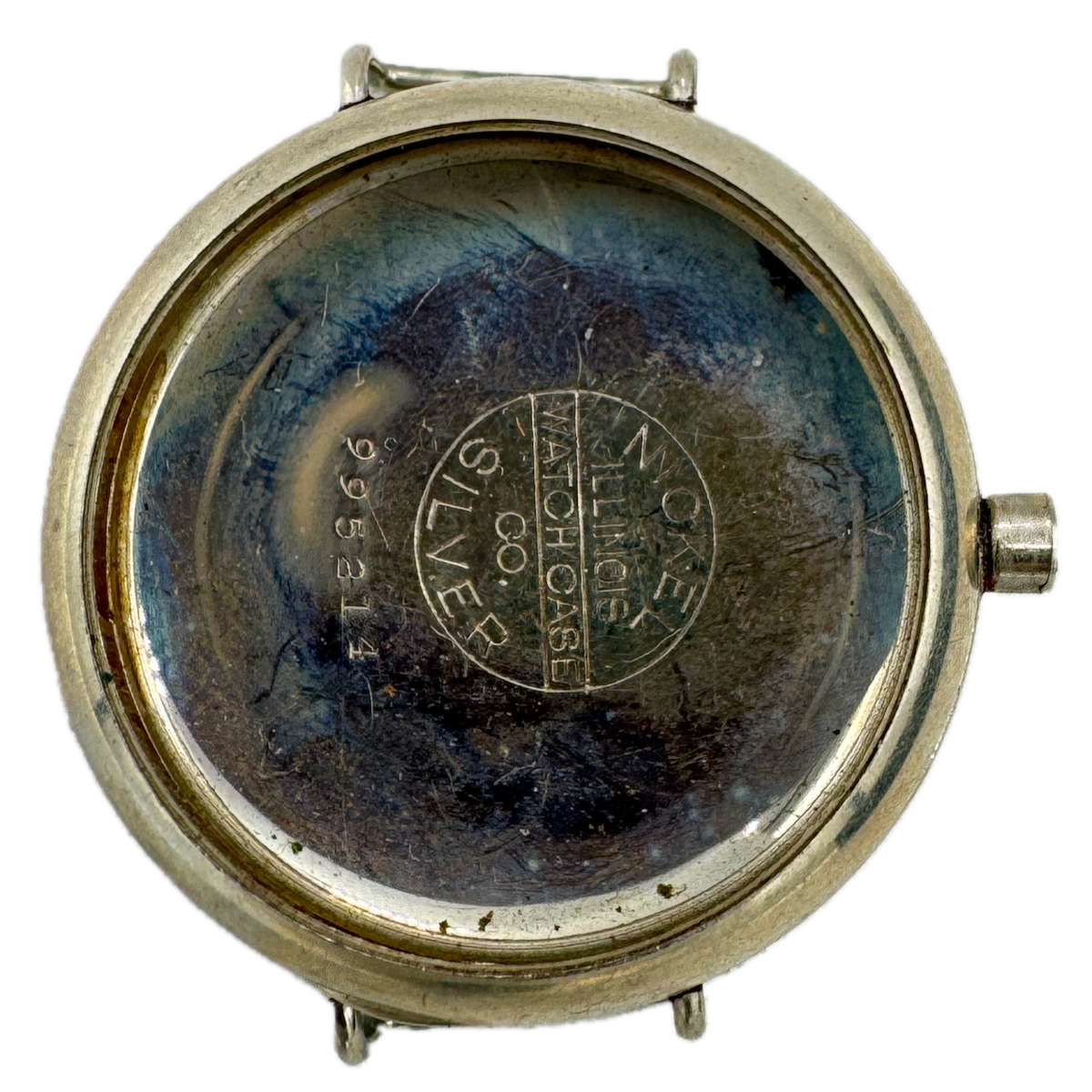 Vintage Illinois Wire Lug WW1 Era Trench Men's Wristwatch Case 32.5mm Nickel