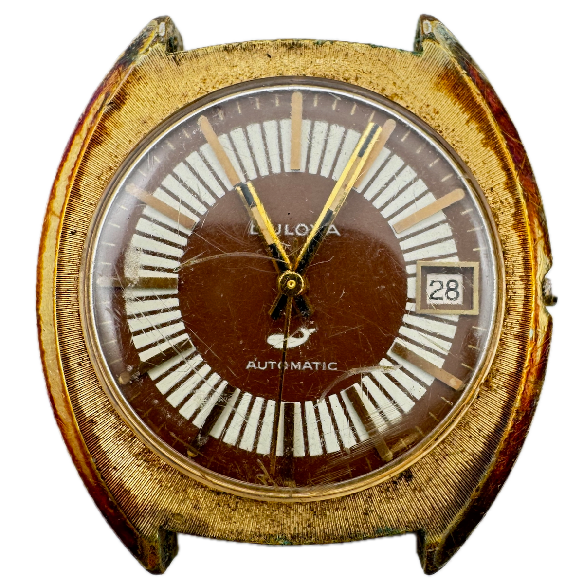 Vintage 36mm Bulova 3014 Sea King Men's Automatic Wristwatch 11ANACD Gold Tone