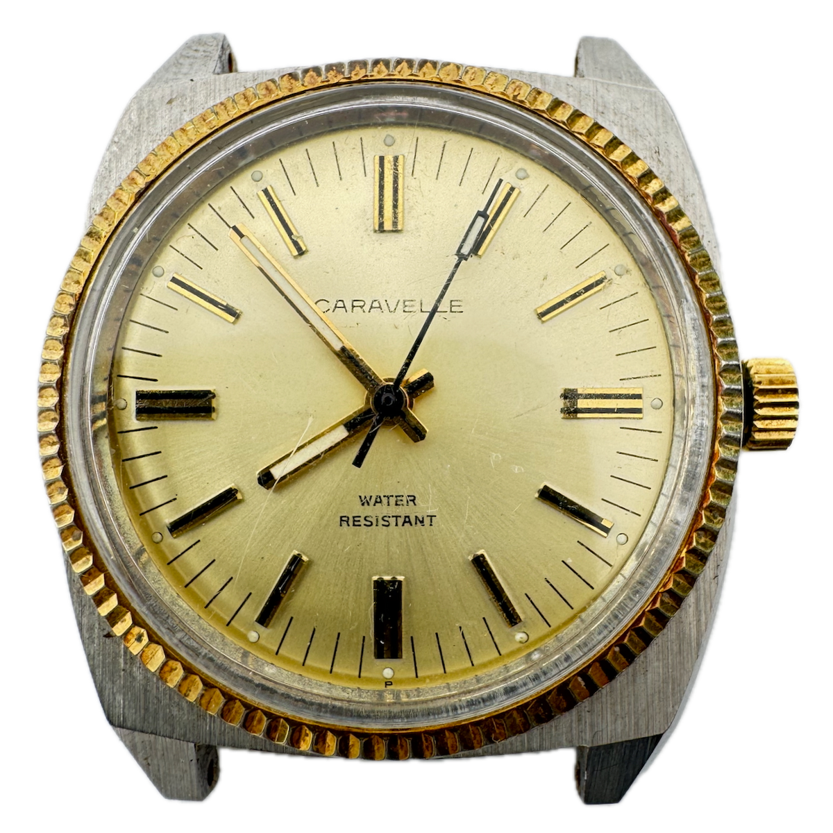Vintage 1977 Cavavelle 0 104 Two Tone Fluted Men's Mechanical Wristwatch 11 DP