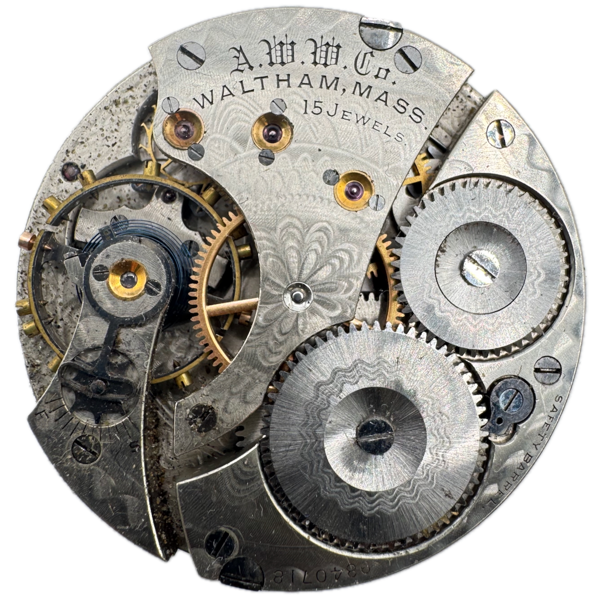 Antique 16s 1900 Waltham 15j Mechanical Hunter Pocket Watch Movement 620 USA