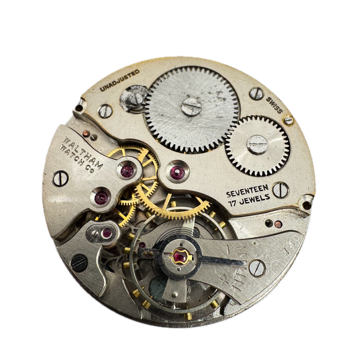 Antique 16s Waltham 17 Jewel Mechanical Pocket Watch Movement Unitas 429 Swiss