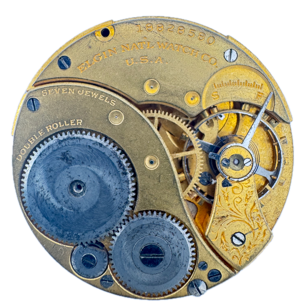 Antique 12s 1916 Elgin 7 Jewel Mechanical Pocket Watch Movement 311 USA