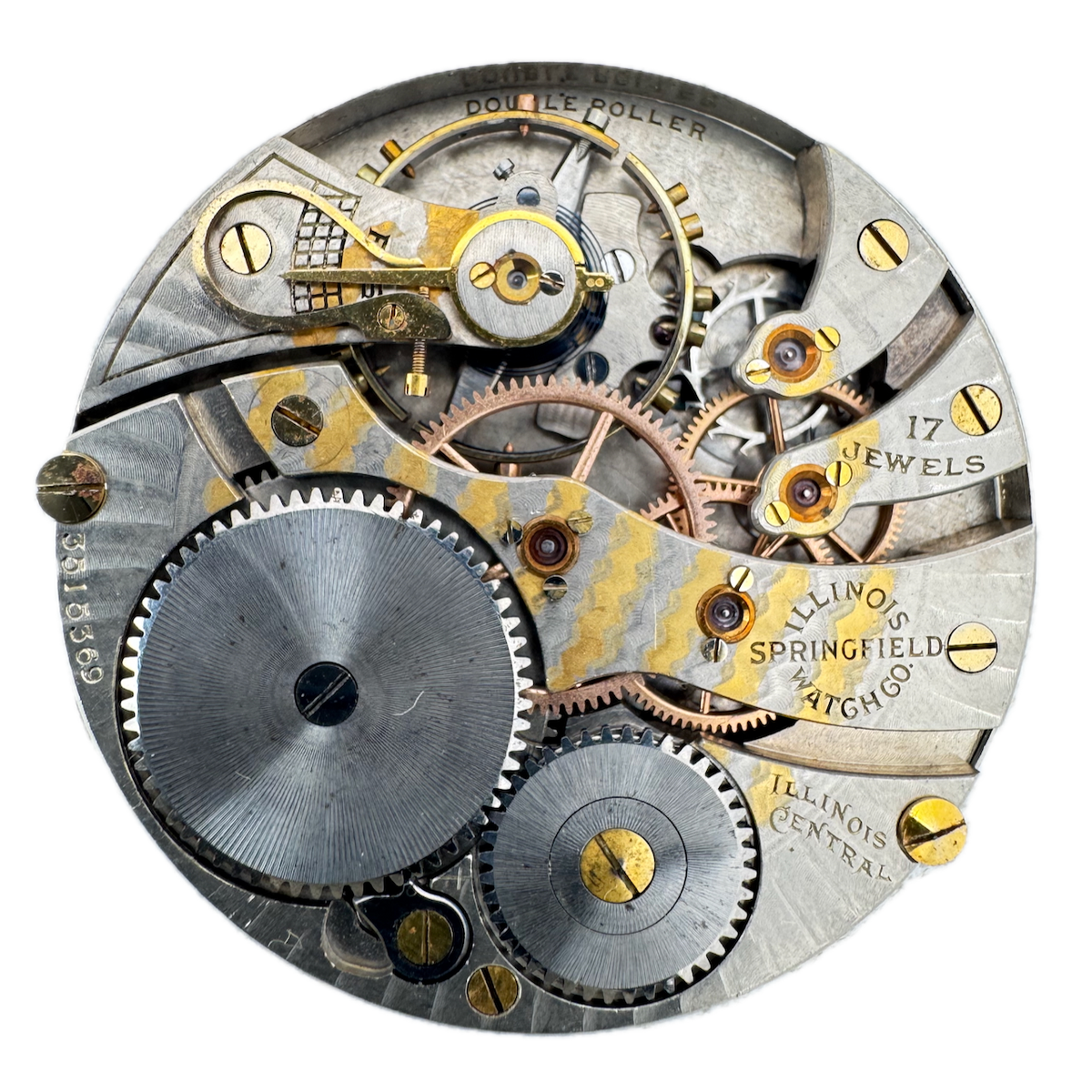 Antique 16s 1919 Illinois Central Two Tone Hunter Pocket Watch Movement 304 USA