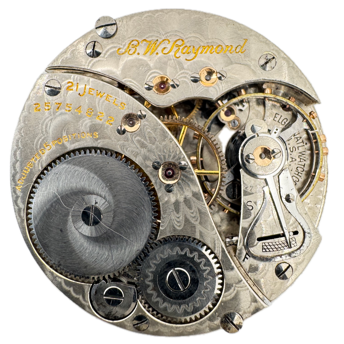 Antique 16s 1923 Elgin 21j Mechanical Railroad Pocket Watch Movement 478 USA