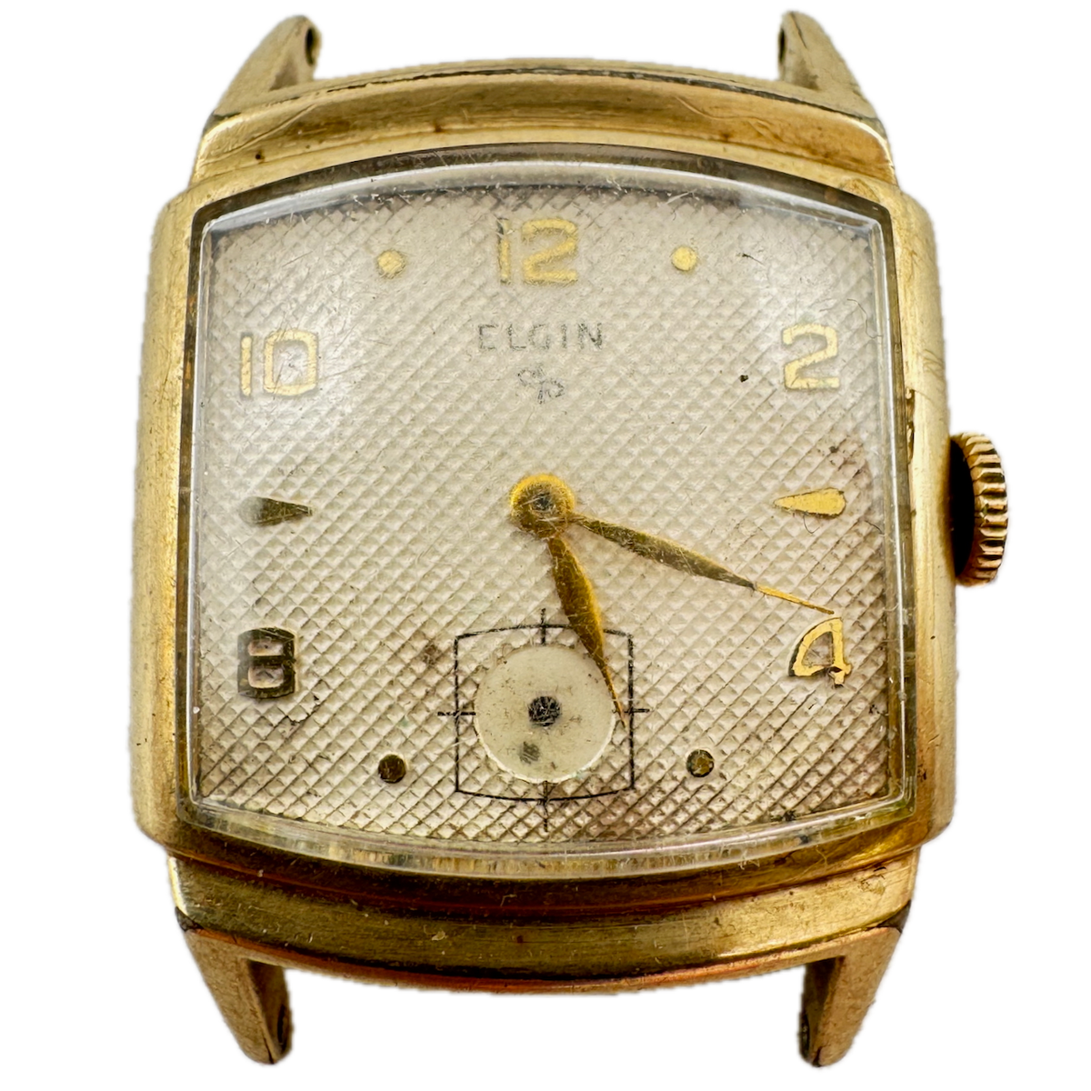 Vintage Elgin 6740 Honeycomb Men's Mechanical Wristwatch 683 USA Steel & 10k RGP