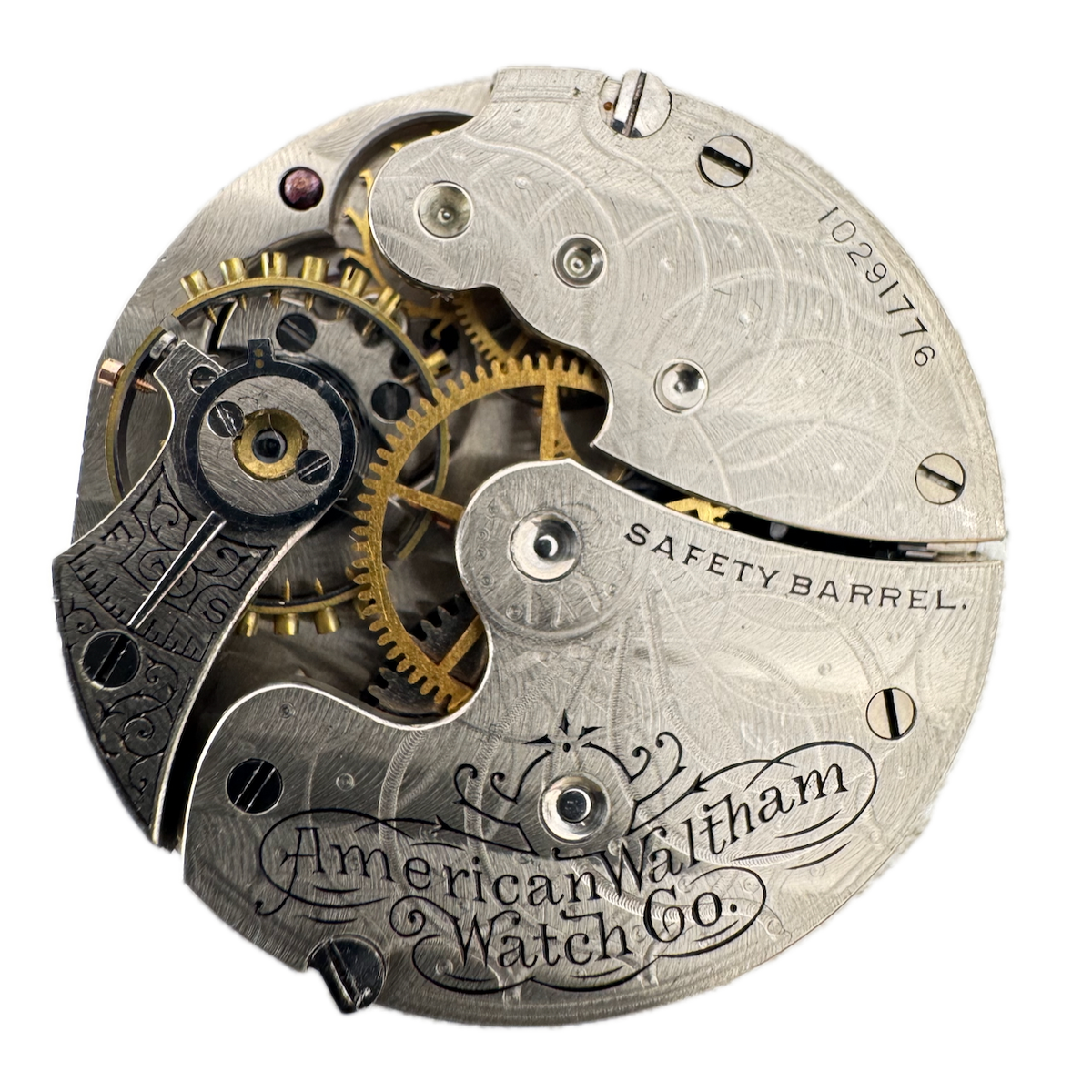 Antique 0s 1901 Waltham 7j Mechanical Hunter Pocket Watch Movement Seaside USA