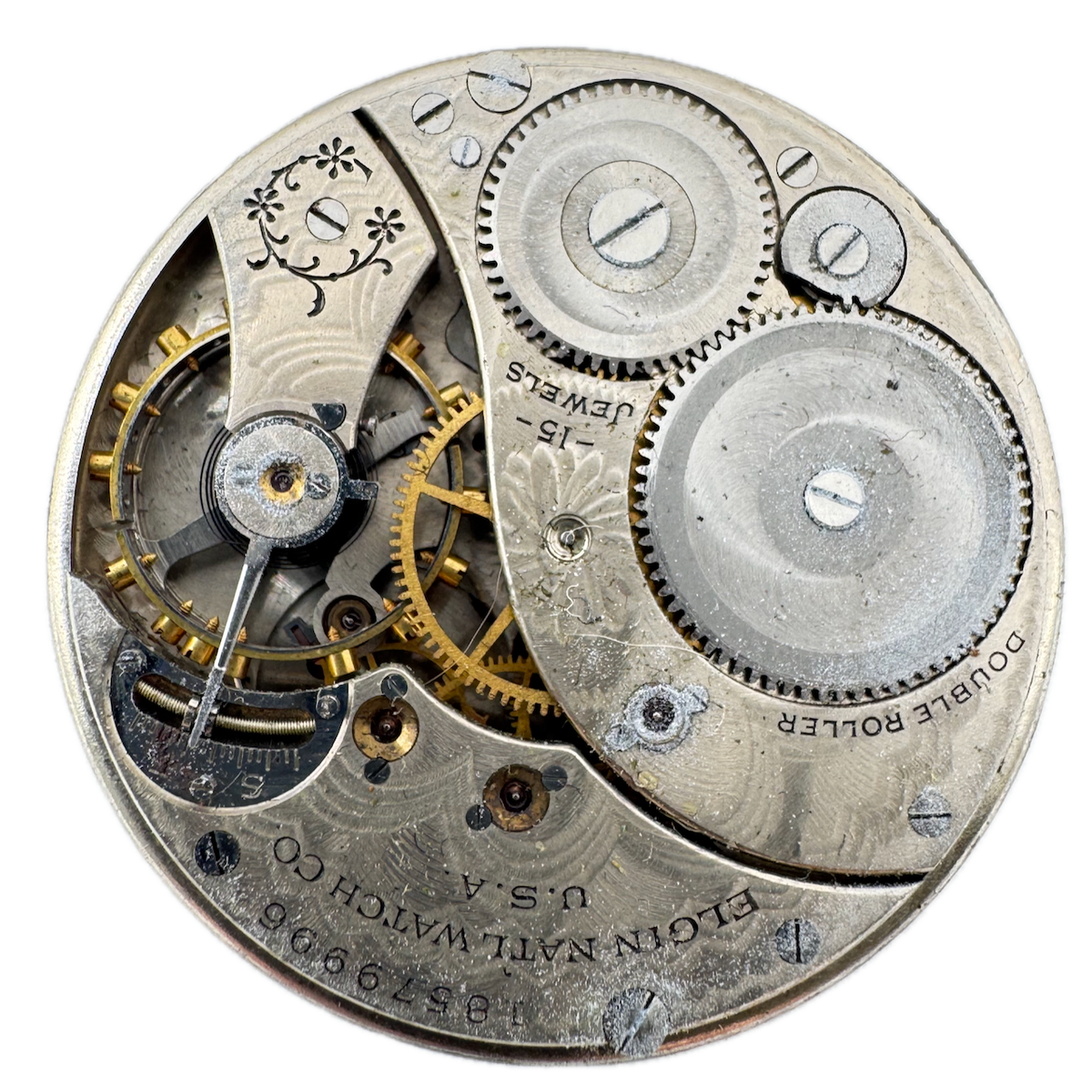 Antique 12 SIze 1916 Elgin 15 Jewel Mechanical Pocket Watch Movement 315 USA