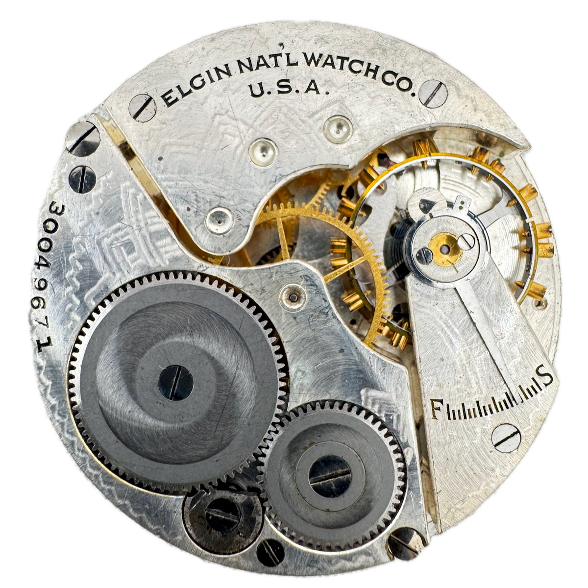 Vintage 16s 1927 Elgin 7 Jewel Mechanical Pocket Watch Movement 291 USA
