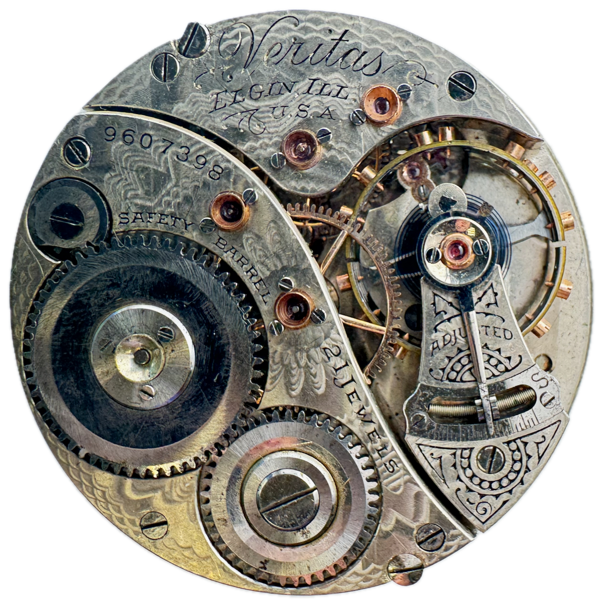 Antique 18s 1903 Elgin Veritas 21J Mechanical Railroad Pocket Watch Movement 239