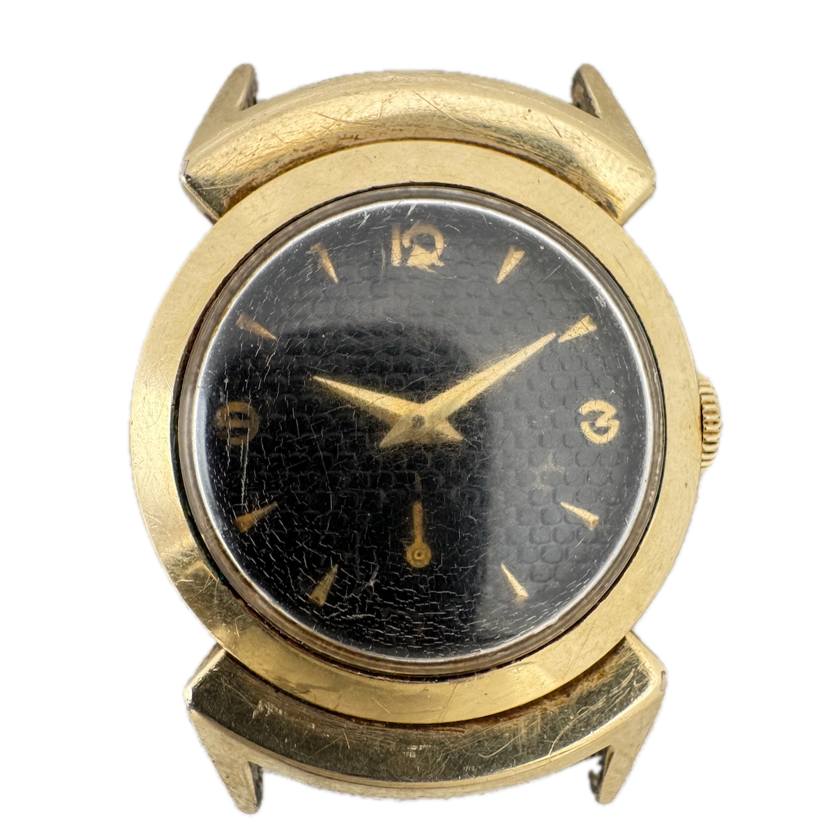 Vintage 27.5mm Elgin 4814 Black Knight 21 Jewel Men's Wristwatch 680 USA 14k GF