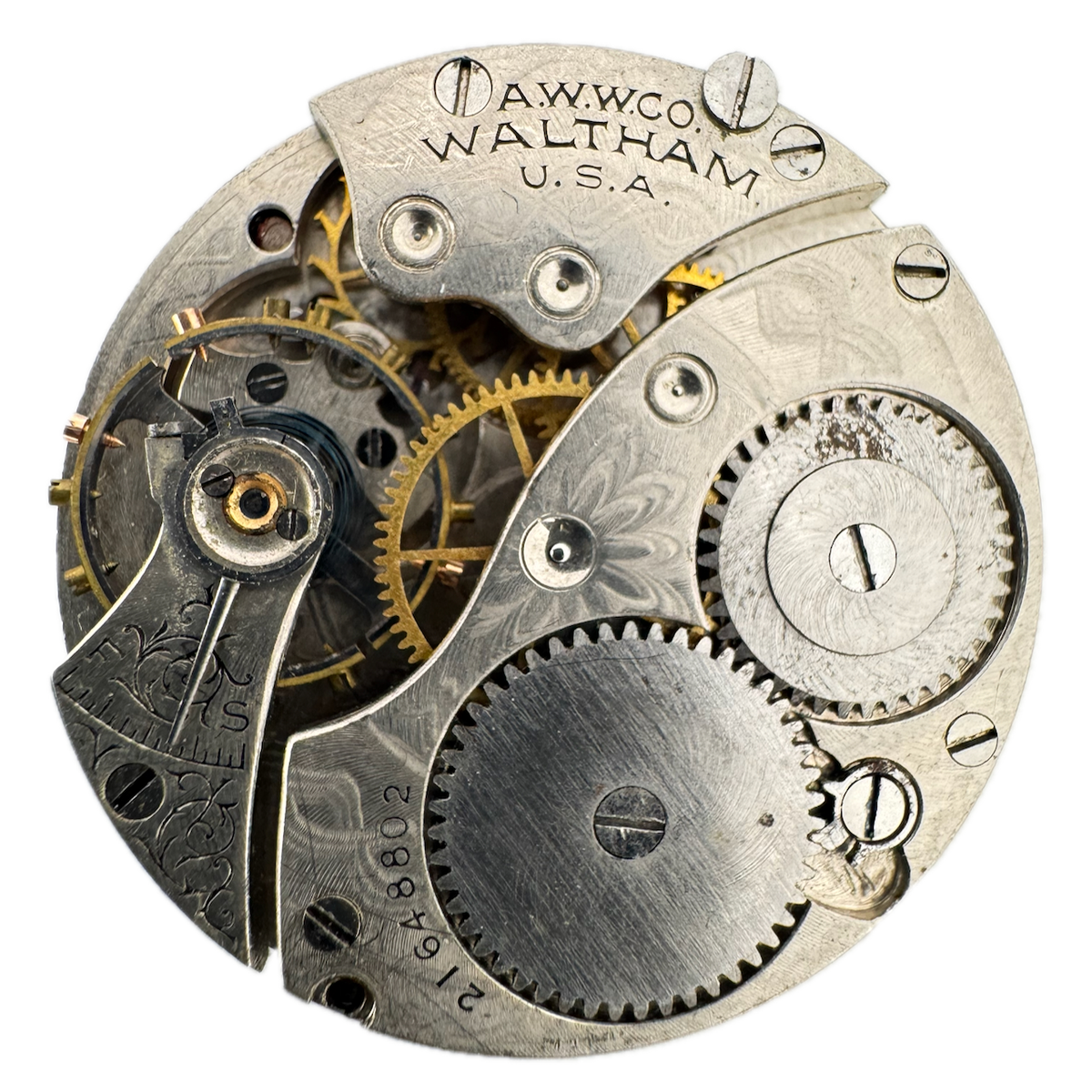 Antique 0s 1917 Waltham 1907 7j Mechanical Hunter Pocket Watch Movement No. 360