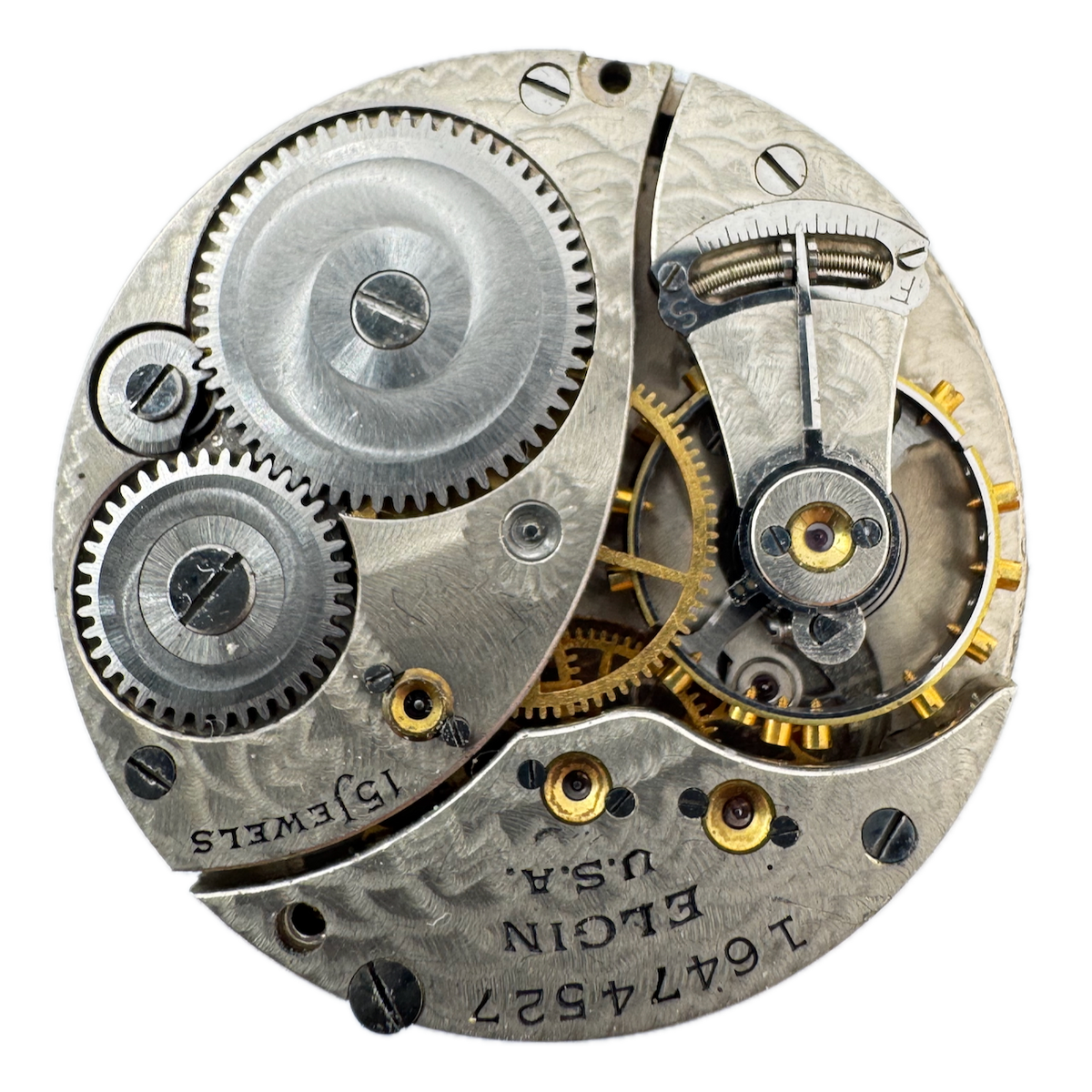 Antique 0s 1912 Elgin 15 Jewel Mechanical Hunter Pocket Watch Movement 354 USA