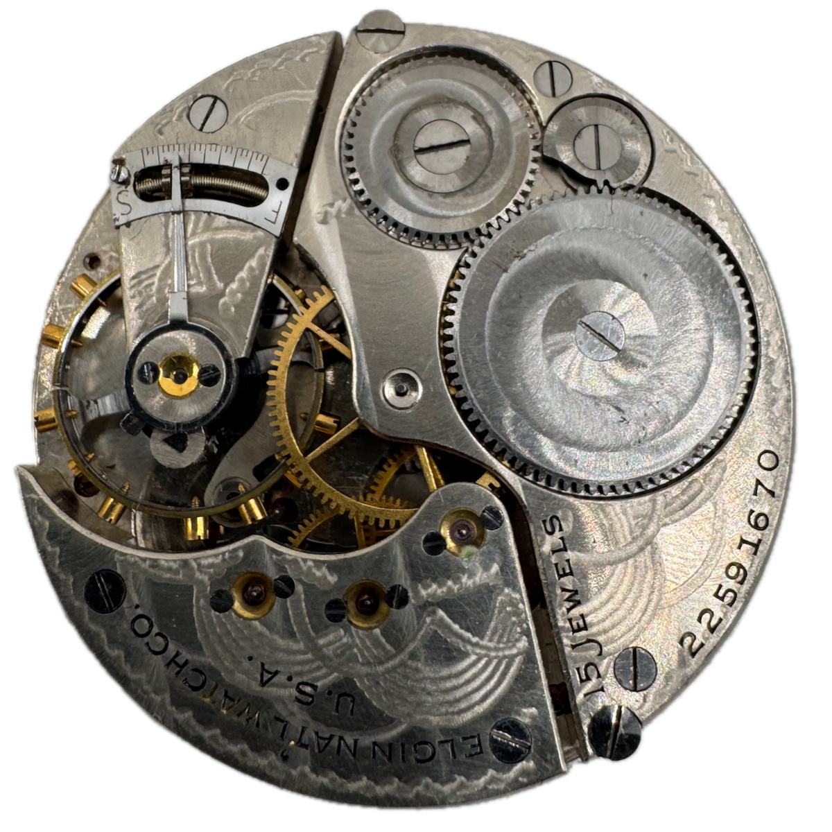 Antique 16s 1920 Elgin 15 Jewel Mechanical Pocket Watch Movement 313 USA