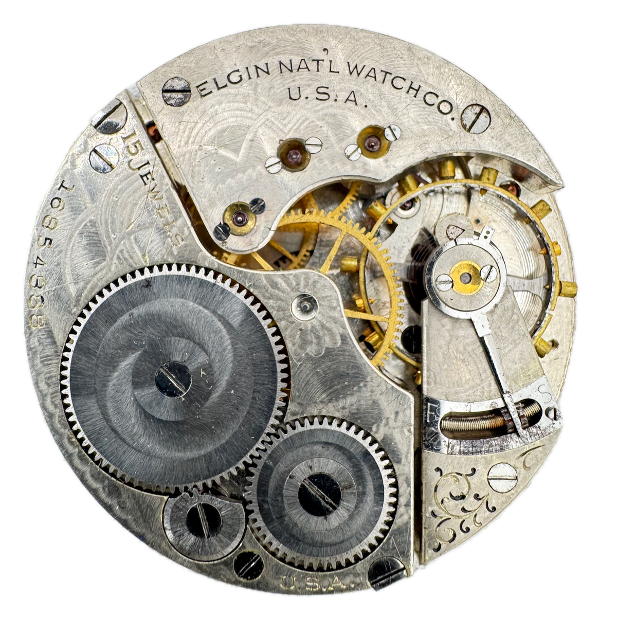 Antique 16s 1912 Elgin 15 Jewel Mechanical Pocket Watch Movement 313 USA