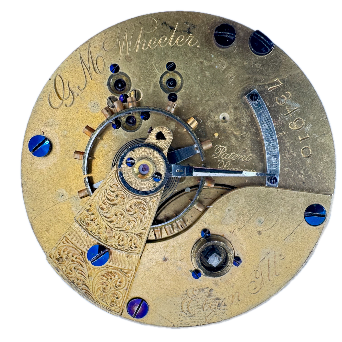 Antique 18s 1880 Elgin G.M. Wheeler 13j Key Wind Pocket Watch Movement 81 USA