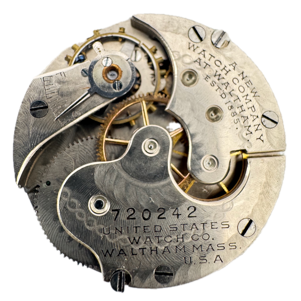 Antique 0s 1875 Waltham 15j Hunter Pocket Watch Movement Amn. Watch Co. USA