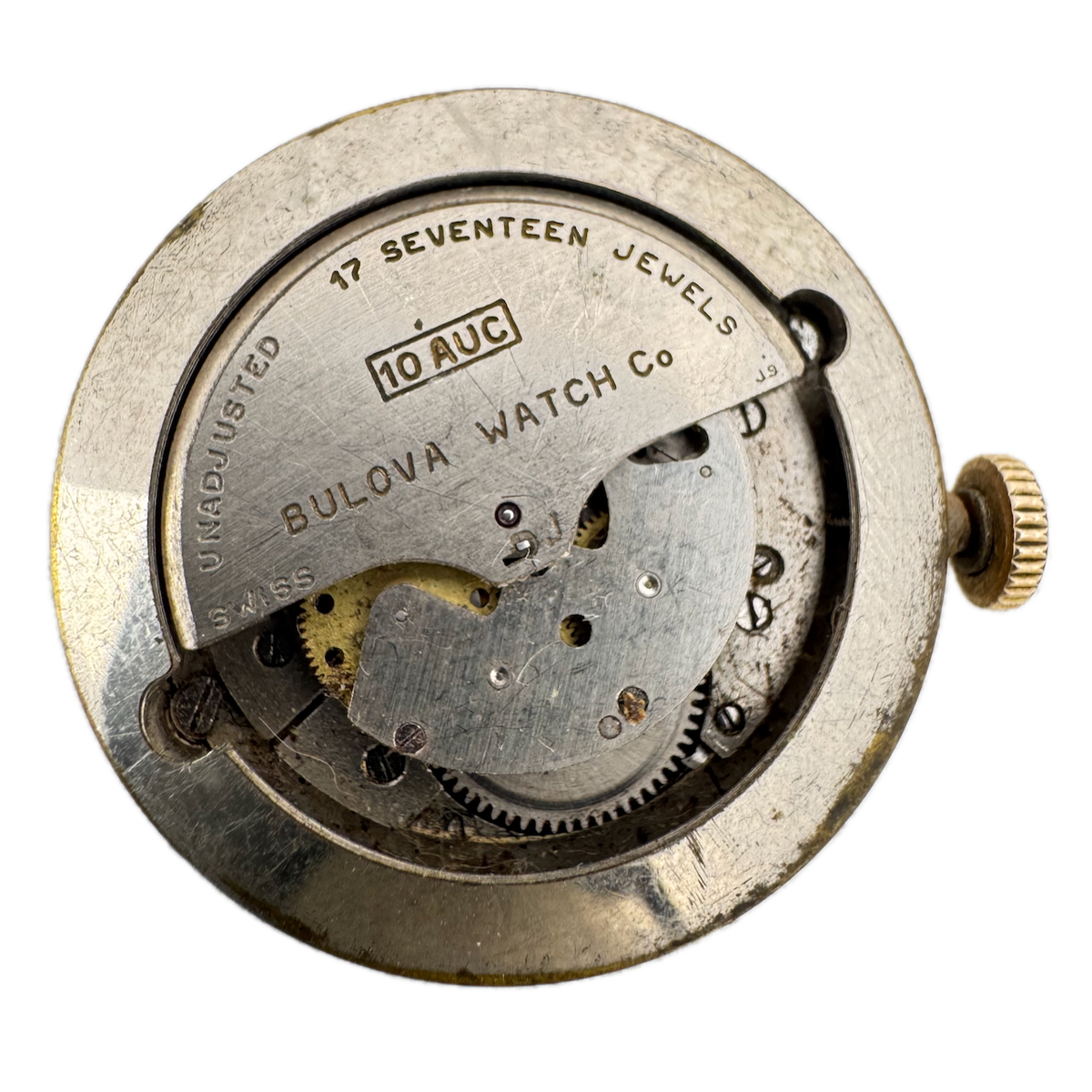 Vintage 27.5mm Bulova 17 Jewel Automatic Men's Wristwatch Movement 10 AUC Swiss