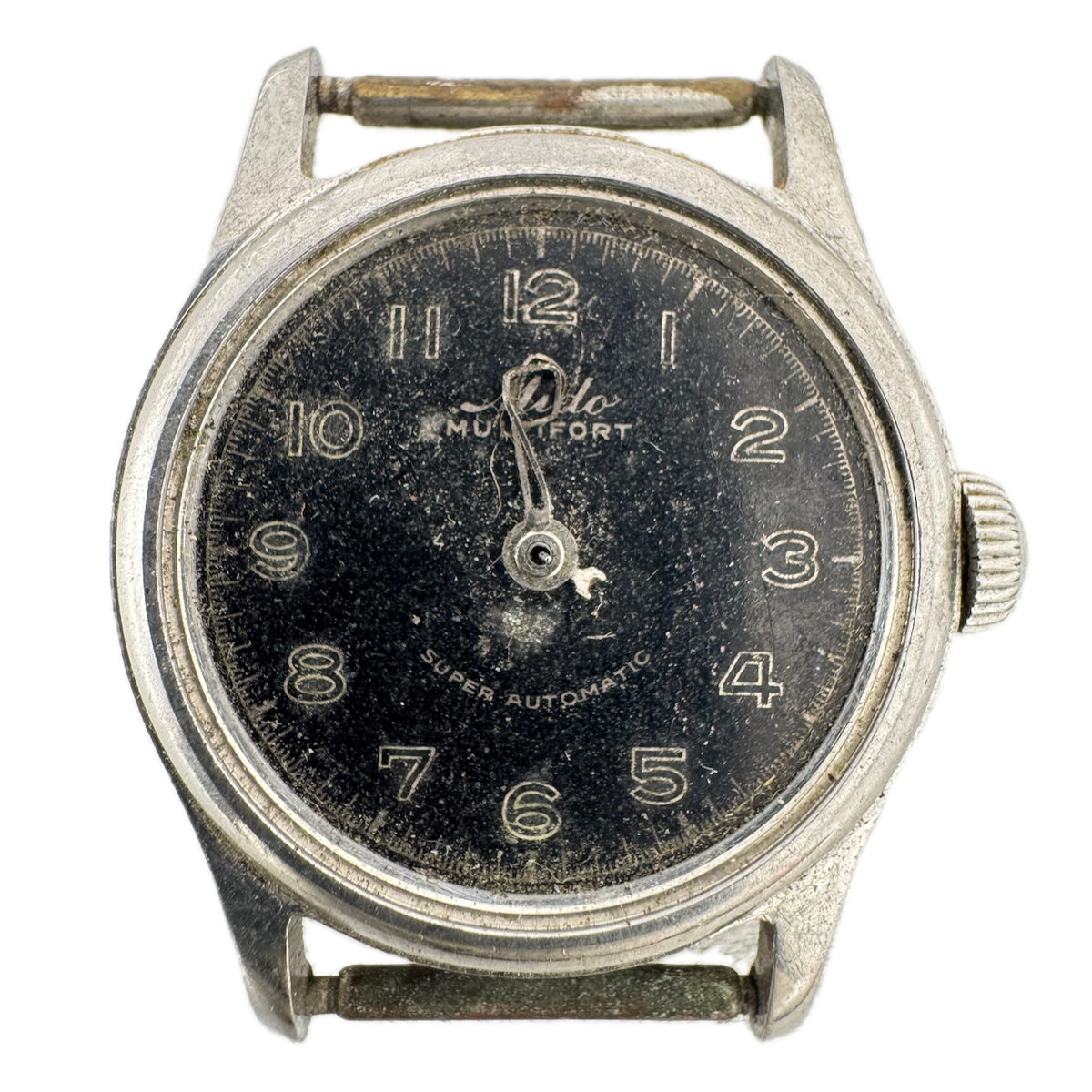 Vintage 28mm Mido Multifort Men's Super Automatic Wristwatch Swiss Steel Bumper