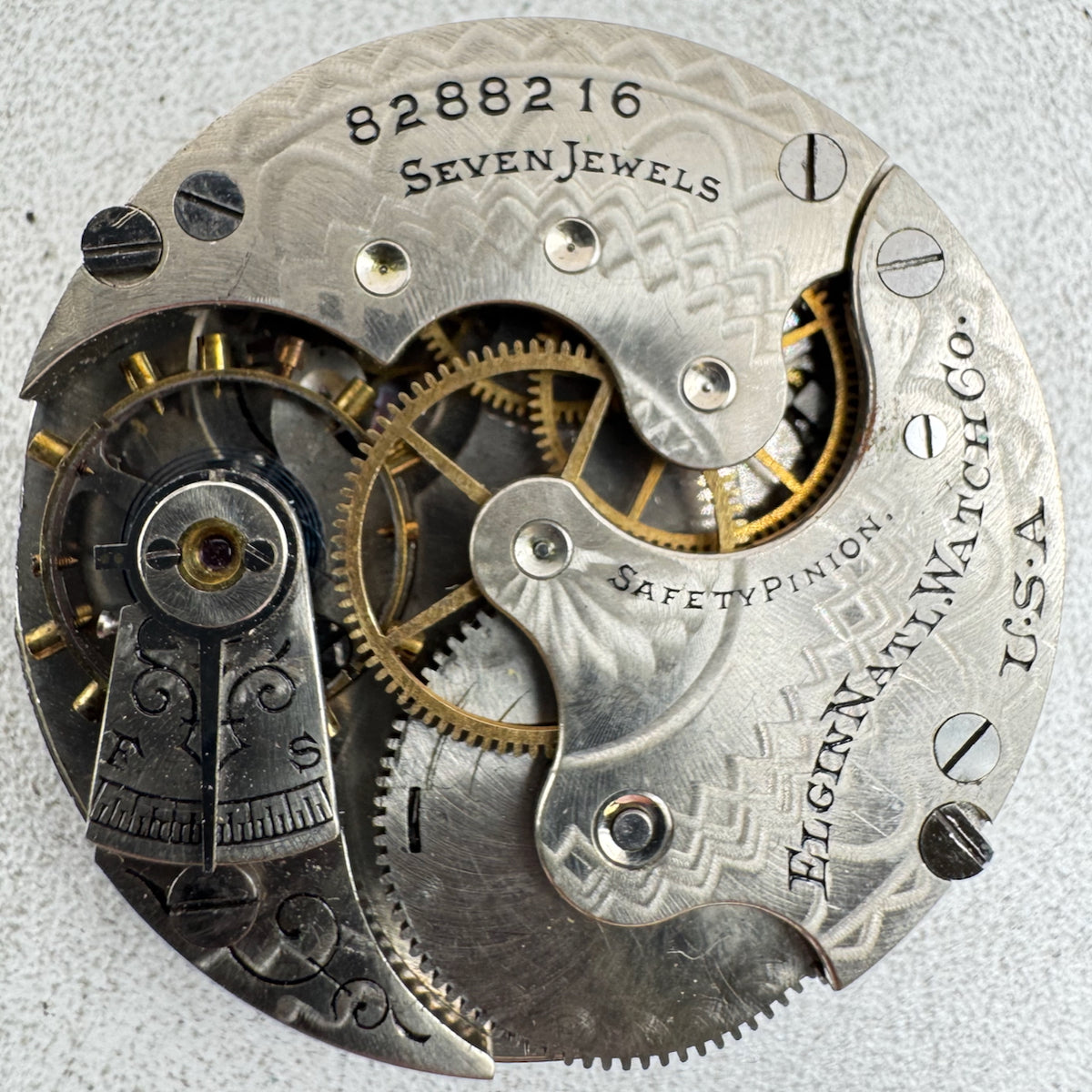 Antique 6s 1900 Elgin 7 Jewel Mechanical Hunter Pocket Watch Movement 206 USA