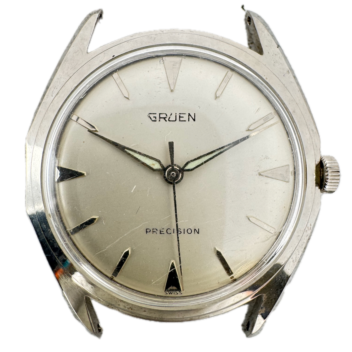 Vintage Gruen Salesman Men's Wristwatch Case for Mechanical 33mm Steel Swiss