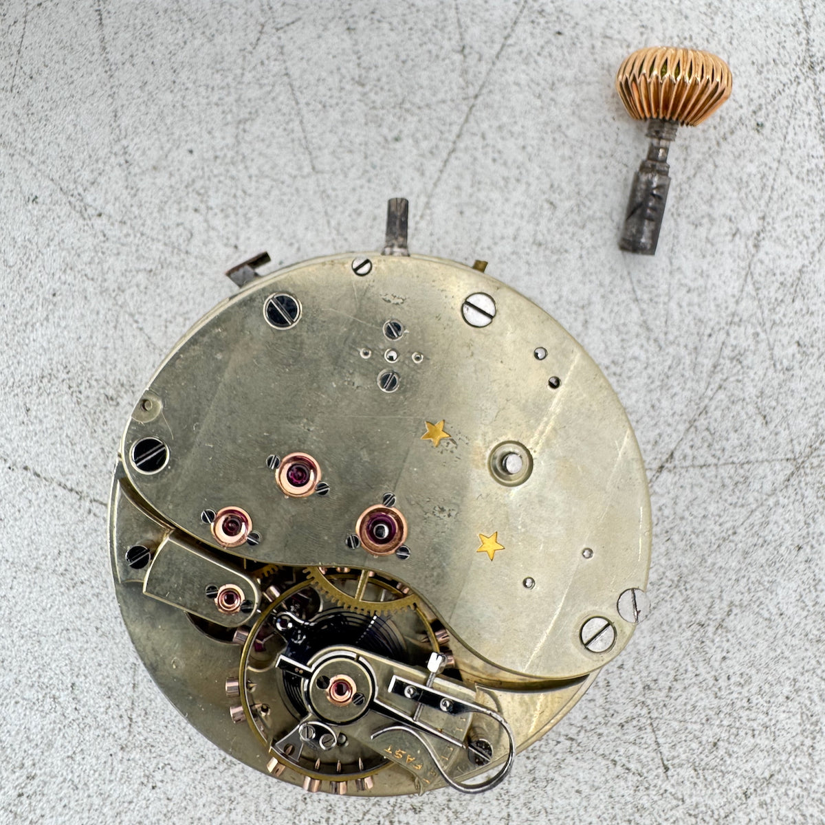 Antique 18s Star Co. Geneva Mechanical Hunter Pocket Watch Movement Swiss