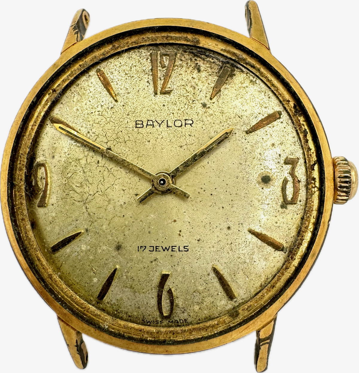 Vintage Baylor 17 Jewel Men's Mechanical Wristwatch AS 1686 Swiss for Parts