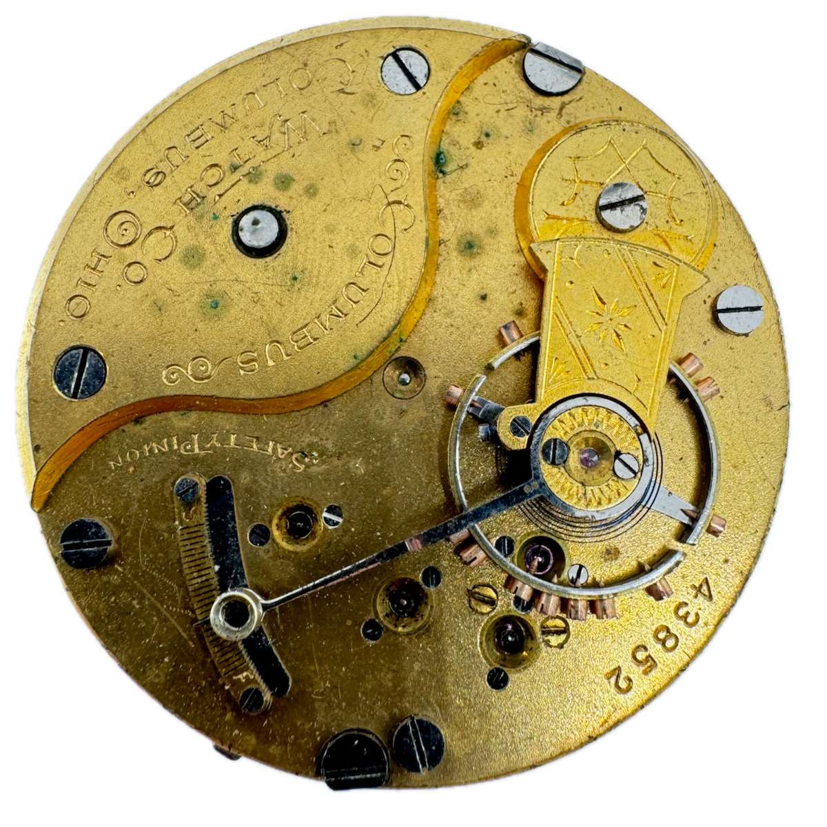 Antique 18s 1885 Columbus 11 Jewel Mechanical Pocket Watch Movement USA