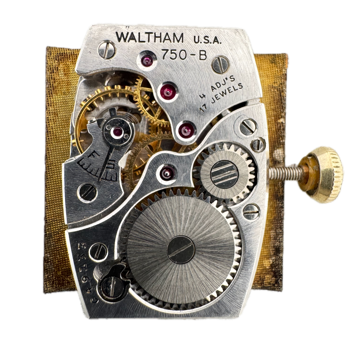 Vintage Waltham 750-B 17 Jewel Mechanical Men's Wristwatch Movement USA