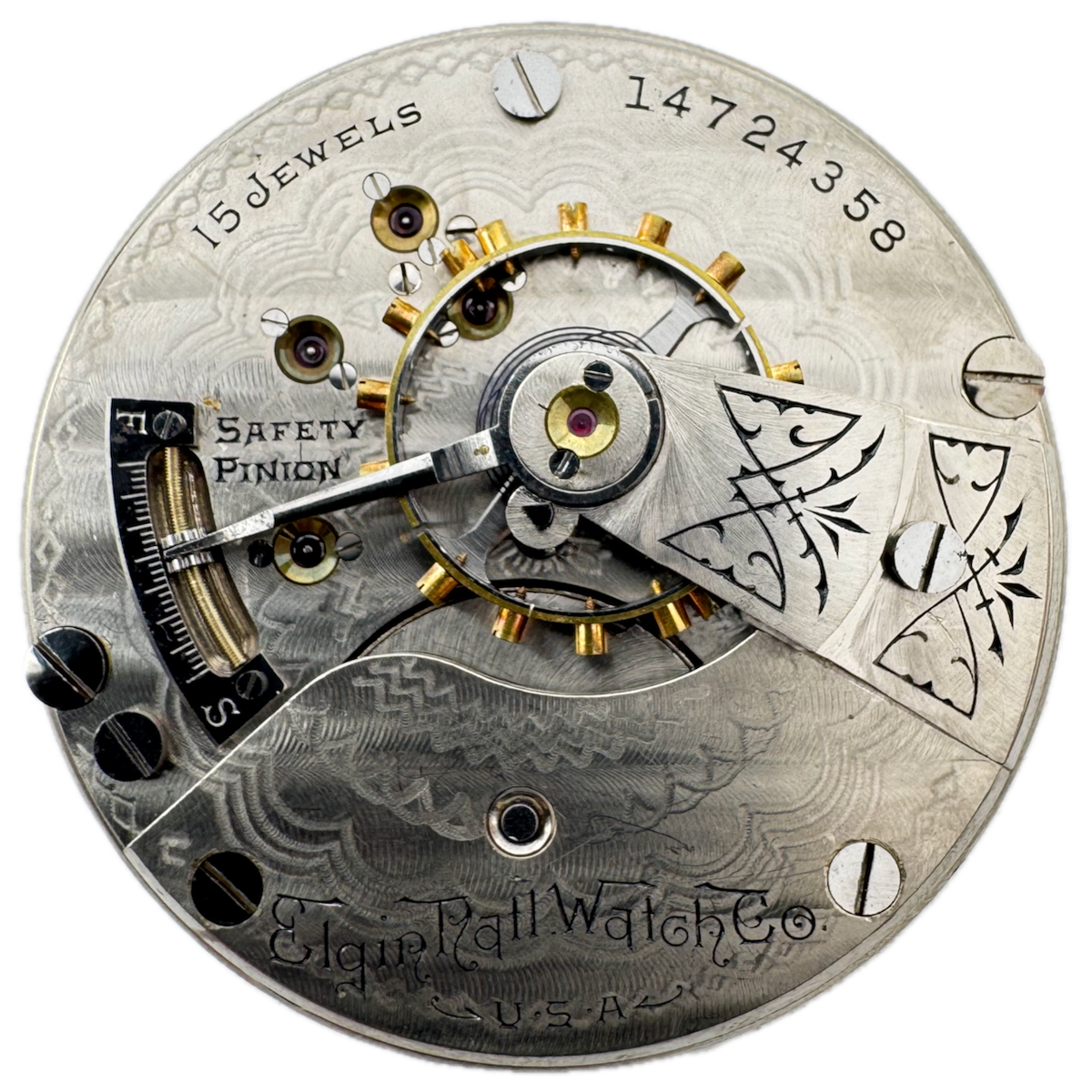 Antique 18s 1910 Elgin 15j Mechanical Open Face Pocket Watch Movement 317 USA