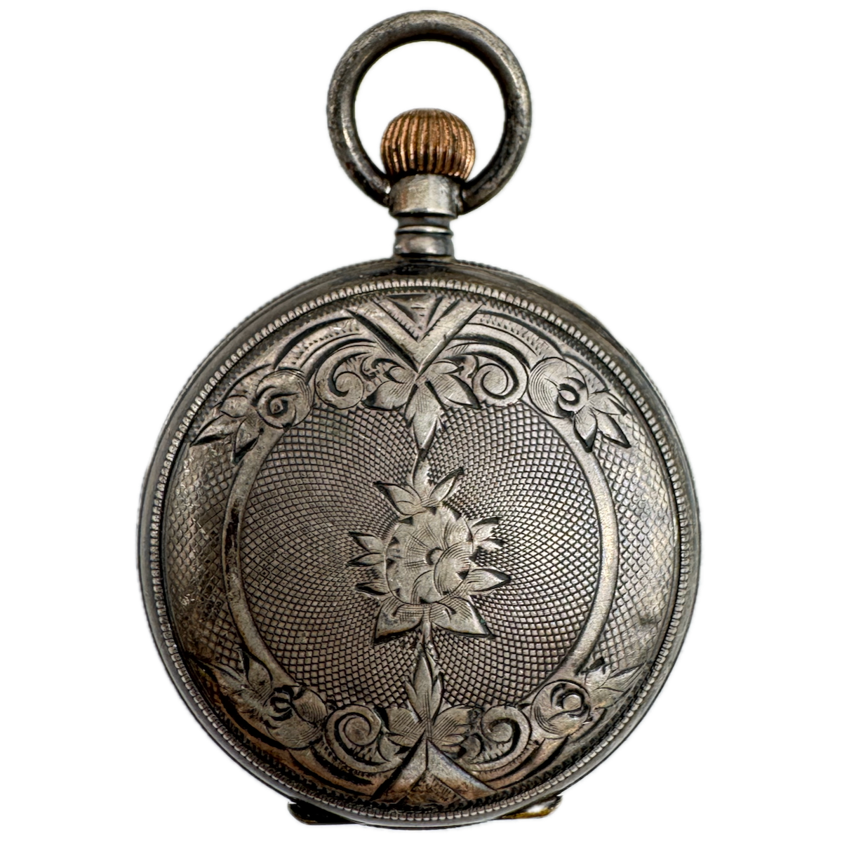 Antique 29mm Unsigned Hunter Pocket Watch Case .800 SilverShield & Scaled Swiss