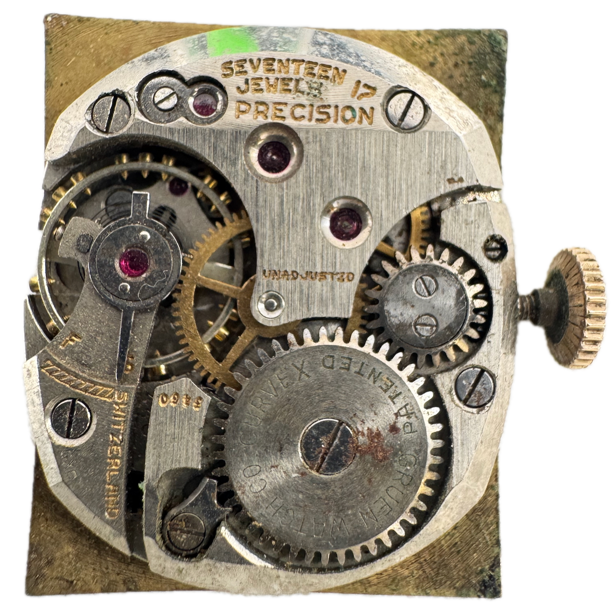 Vintage Gruen Curvex Precision Mechanical Men's Wristwatch Movement 440 Swiss