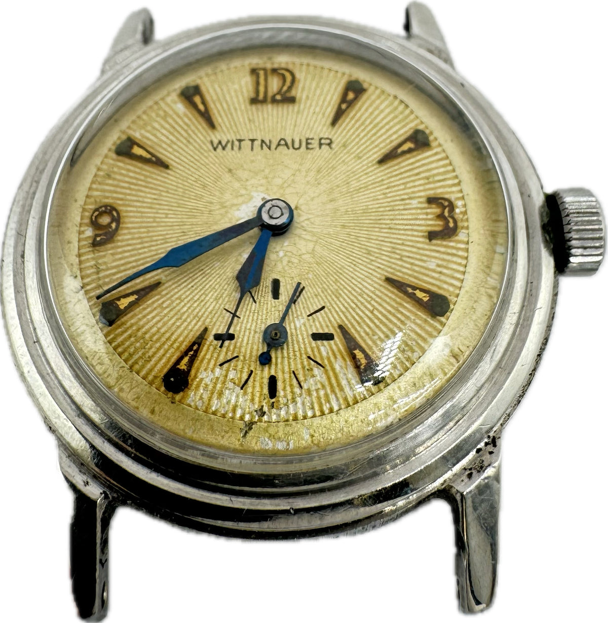 Vintage Wittnauer 2134-P Sunburst Men's Mechanical Wristwatch 1056 USA Steel