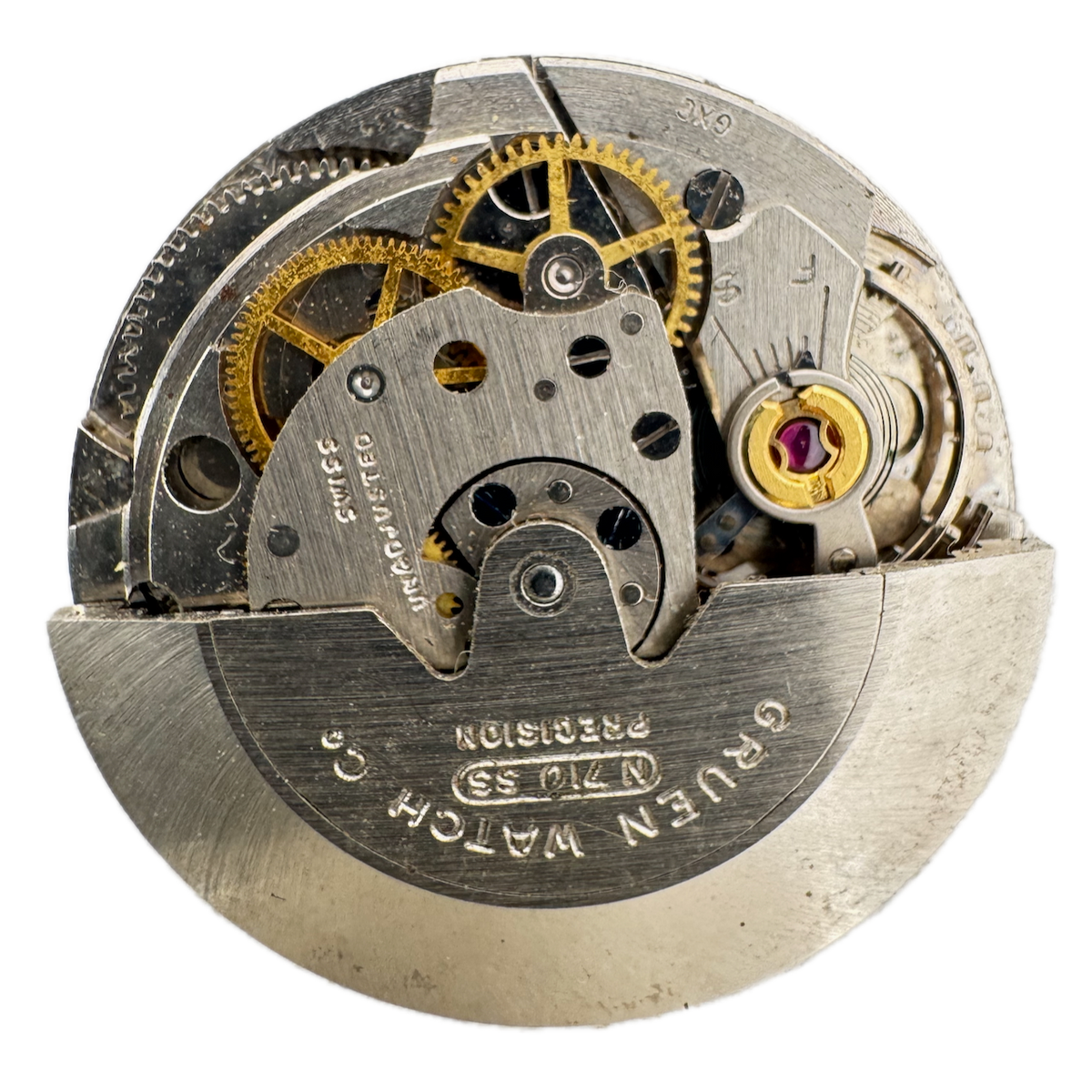 Vintage 26mm Gruen Automatic Men's Wristwatch Movement N 710 SS Swiss fRepair
