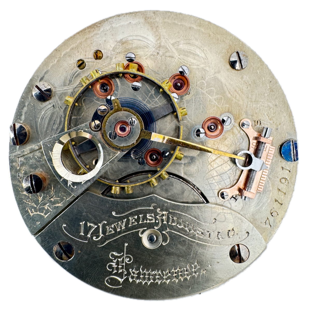Antique 18s Hampden Lawrence Hunter Railroad Pocket Watch Movement Special USA